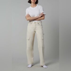 NWOT STILL HERE NYC CHARLIE CARGO JEANS IN BONE